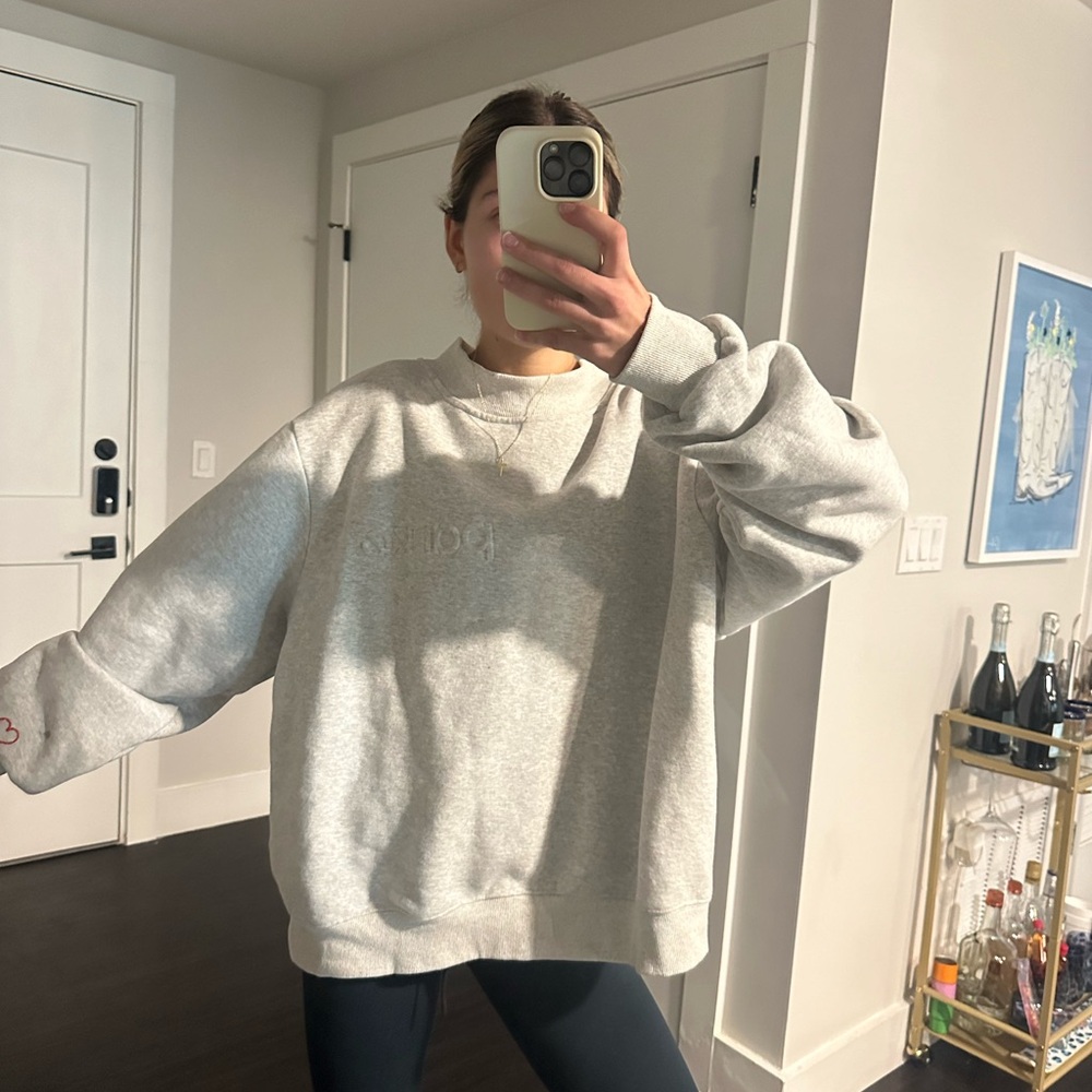 Gray Oversized Loose-Fitting Jacket